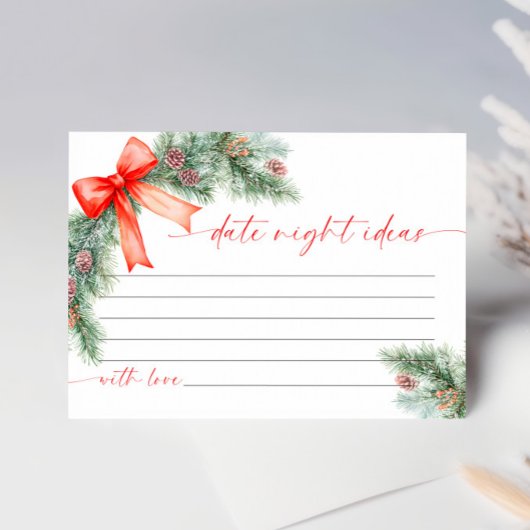 Christmas Date Night Ideas Card RSVP Karte