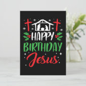 Christmas Day Happy Birthday Jesus Holiday Gift Einladung (Stehend Vorderseite)
