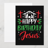 Christmas Day Happy Birthday Jesus Holiday Gift Einladung (Vorne/Hinten)