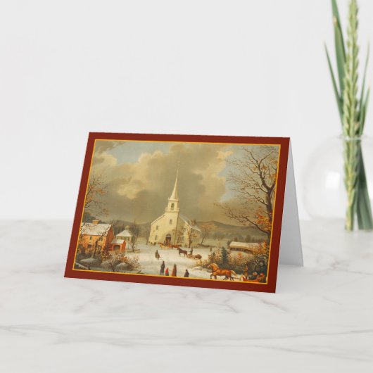 Christmas Day Services - Vintage Card Feiertagskarte (Vorderseite)