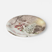 Christmas Day Vintage Victorian Country Church Pappteller (Schrägansicht)