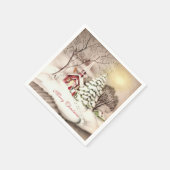 Christmas Day Vintage Victorian Country Church Serviette (Ecke)