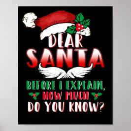 Christmas Dear Santa Before I Explain How Much Poster