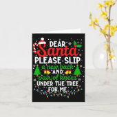 Christmas Dear Santa Please Slip A New Back & Karte (Gelbe Blume)