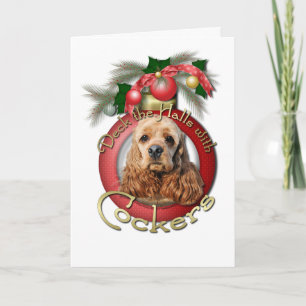 Christmas - Deck the Halls - Cockers Feiertagskarte