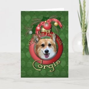 Christmas - Deck the Halls - Corgis - Owen Feiertagskarte