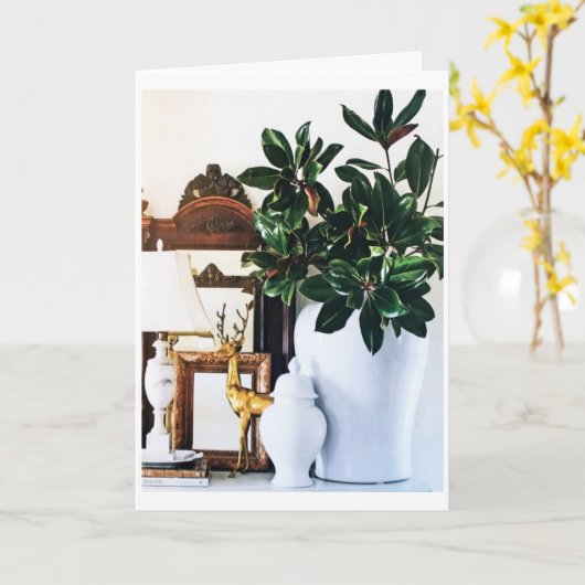 CHRISTMAS DECOR UND CHRISTMAS GREETINING IN EINEM KARTE (Gelbe Blume)