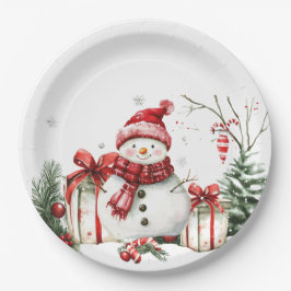 Christmas Decor with Gifts, Branches, and Candy Pappteller