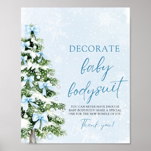 Christmas Decorate Baby Bodysuits Baby Shower Game Poster (Vorne)