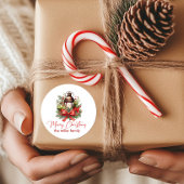 Christmas Decorated Lantern Merry Christmas Runder Aufkleber