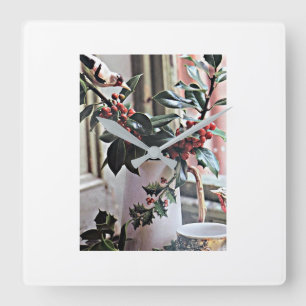 **CHRISTMAS DECORATIONS** CLOCK QUADRATISCHE WANDUHR