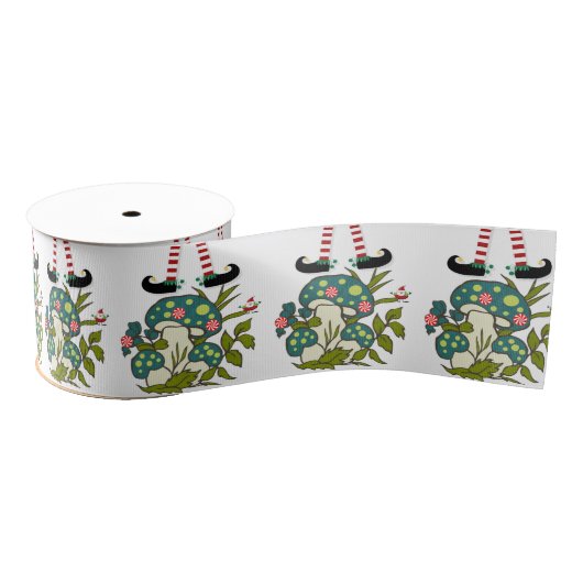 Christmas Decorative Ribbon, Elf Mushroom Ripsband (Spule)