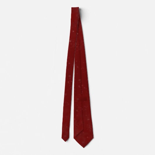 Christmas Deep Red Snowflake Neck Tie Krawatte (Rückseite)