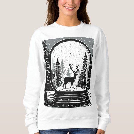 Christmas deer ans trees sweat-shirt for women sweatshirt (Vorderseite)