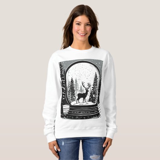 Christmas deer ans trees sweat-shirt for women sweatshirt (Vorne ganz)