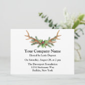 Christmas Deer Antler Company Party Einladung (Stehend Vorderseite)