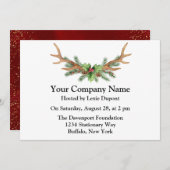 Christmas Deer Antler Company Party Einladung (Vorne/Hinten)