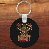 Christmas Deer Camouflage Hunting Camo Reindeer &a Schlüsselanhänger (Vorderseite)