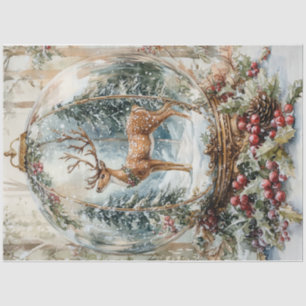 Christmas Deer Globe Seidenpapier