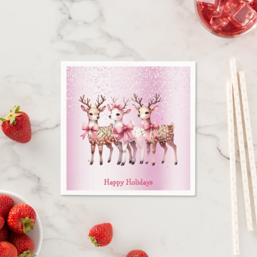 Christmas Deer Holiday Napkin Serviette (Beispiel)