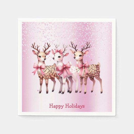 Christmas Deer Holiday Napkin Serviette (Vorderseite)