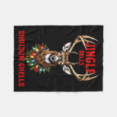 Christmas Deer Hunting Dashing Through Snow Jingle Fleecedecke (Vorderseite (Horizontal))