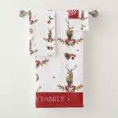 Christmas Deer Idyll Watercolor Badhandtuch Set (Insitu)