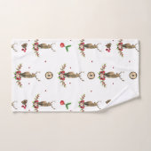 Christmas Deer Idyll Watercolor Badhandtuch Set (Handtuch)