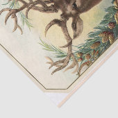 CHRISTMAS DEER,PINE CONES CROWN Saison Grüße Seidenpapier (Ausschnitt)