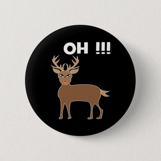 Christmas Deer Season Cute Festive Retro Style Button (Vorderseite)