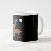 Christmas Deer Season Cute Festive Retro Style  Jumbo-Tasse (Vorderseite Rechts)