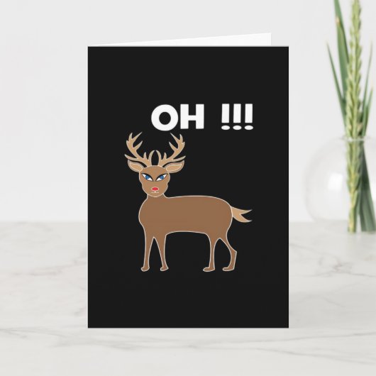 Christmas Deer Season Cute Festive Retro Style Karte (Vorderseite)