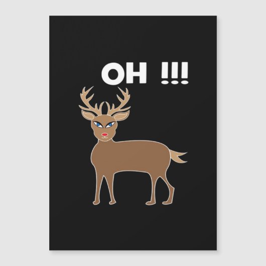 Christmas Deer Season Cute Festive Retro Style Magnetkarte (Vorderseite)