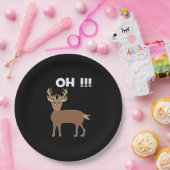Christmas Deer Season Cute Festive Retro Style  Pappteller (Party)