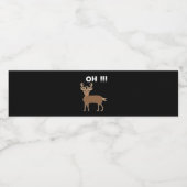 Christmas Deer Season Cute Festive Retro Style  Wasserflaschenetikett (Einzelnes Label)