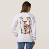 Christmas deer sweat-shirt for women sweatshirt (Schwarz voll)