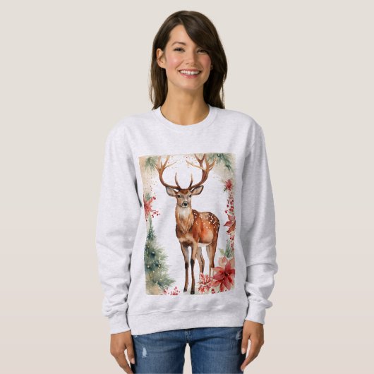 Christmas deer sweat-shirt for women sweatshirt (Vorne ganz)