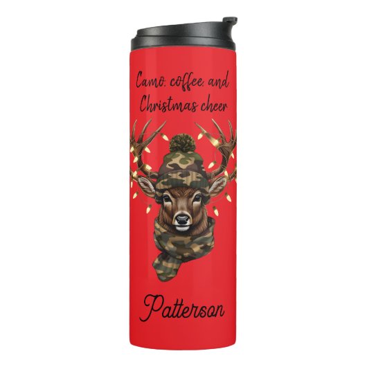Christmas deer Thermal Tumbler Thermosbecher (Nach links gedreht)
