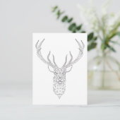 Christmas deer with abstract geometric pattern feiertagspostkarte (Stehend Vorderseite)