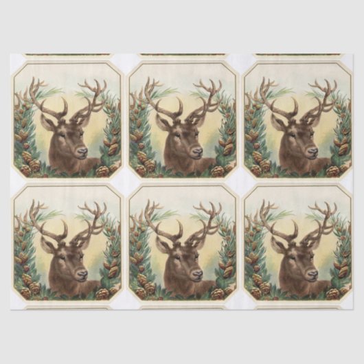 CHRISTMAS DEIN MIT PINE CONE CROWN SEIDENPAPIER (Vorderseite)