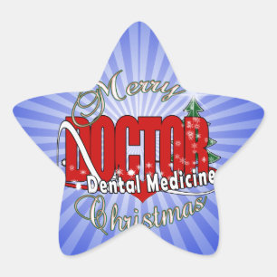 CHRISTMAS Dental Medicine DENTIST Stern-Aufkleber