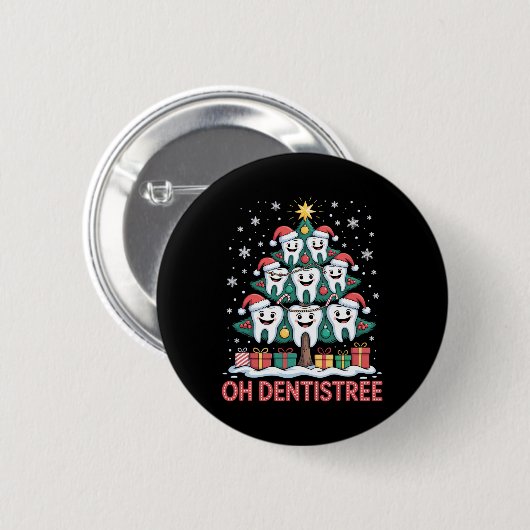 Christmas Dental Squad Oh Dentistree Button (Vorne & Hinten)