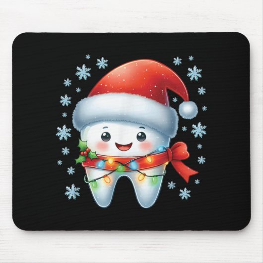 Christmas Dentist Dental Istant Santa Hat Xmas T S Mousepad (Vorne)