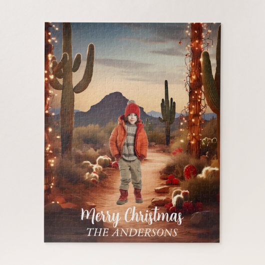 Christmas Desert Southwest Holiday Photo Backdrop Puzzle (Vertikal)