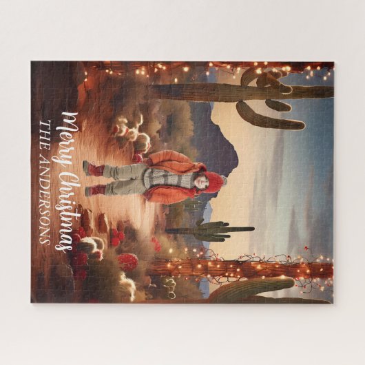 Christmas Desert Southwest Holiday Photo Backdrop Puzzle (Horizontal)