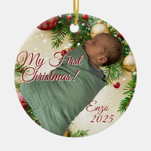 Christmas Design Keramik Ornament (Vorne)