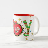 CHRISTMAS DESIGN LIEBE JOACE MIT CHRISTMAS LIG ZWEIFARBIGE TASSE (VorderseiteRechts)