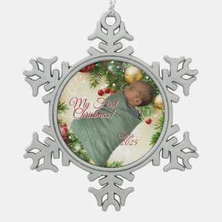 Christmas Design Schneeflocken Zinn-Ornament