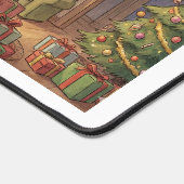 Christmas Desk Mat – Funny Dragon & Presents – Fes Schreibtischunterlage (Ecke)