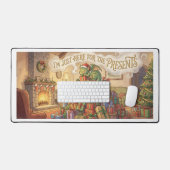 Christmas Desk Mat – Funny Dragon & Presents – Fes Schreibtischunterlage (Tastatur & Maus)